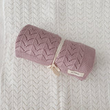 Dusty Lilac Heirloom Knit Blanket